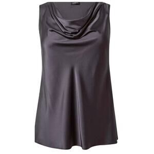Torrid Satin draped neck sleeveless gray tank size 0, Large